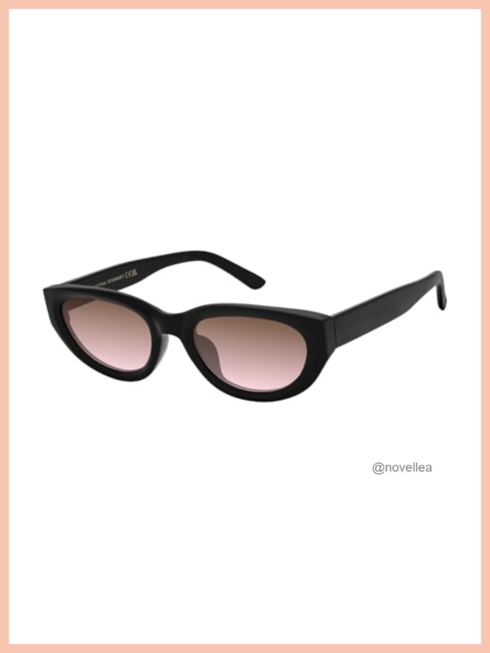 Martha Stewart Cat-Eye Plastic Sunglasses with Smoke Gradient Lenses
